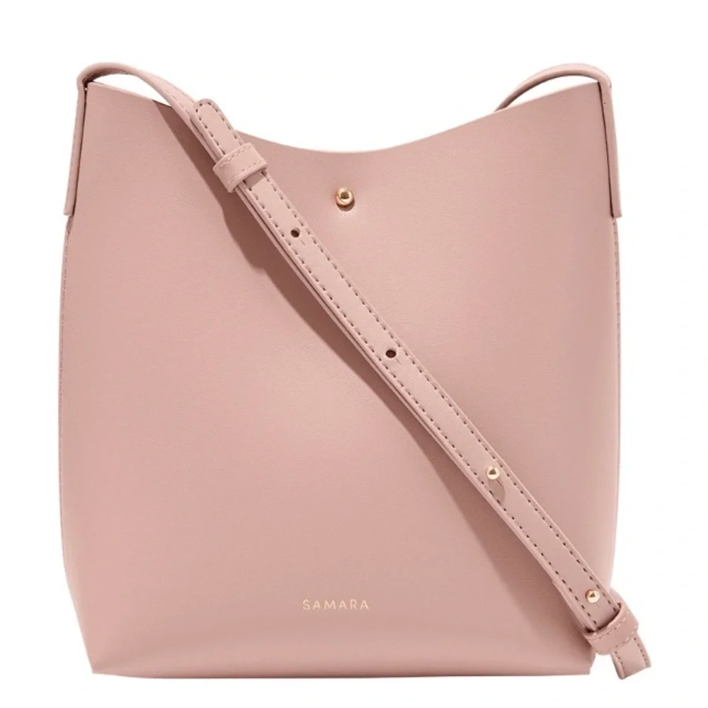 NEW SAMARA Vegan Leather Shoulder Bag in Peony